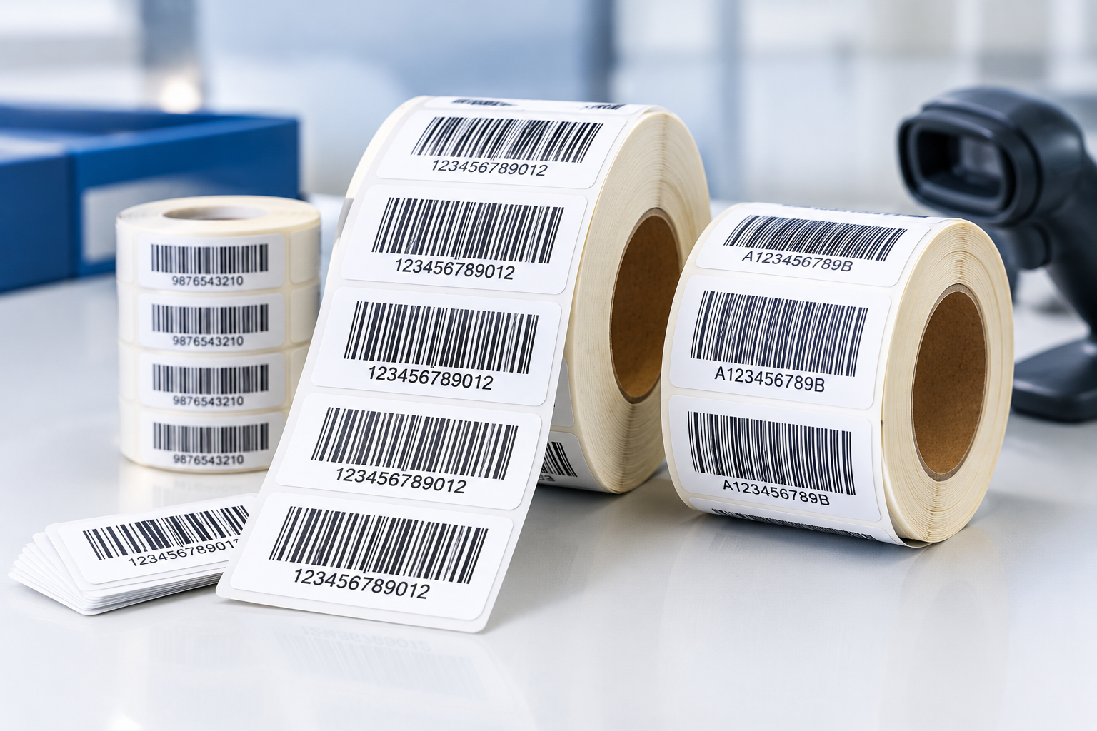 Barcode labels on rolls